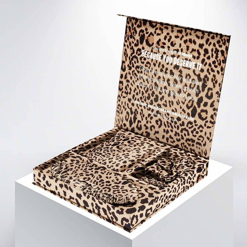 Blissy Queen Leopard Blissy Dream Set – 22 Momme Mulberry Silk, 100% Silk