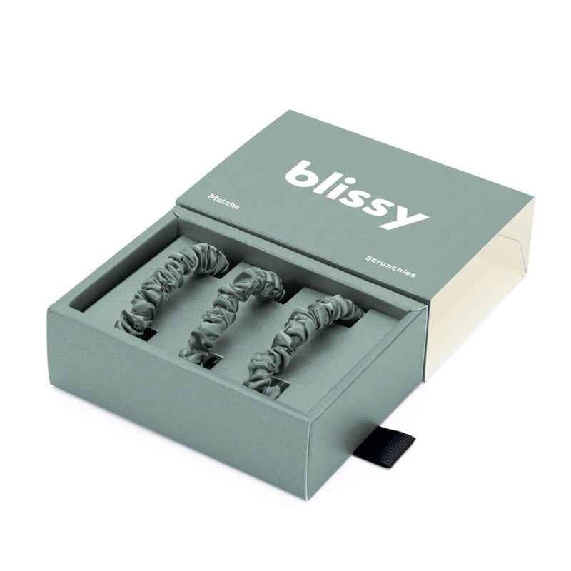 Blissy 100% Mulberry Silk Hair Ties Blissy Silk Skinny Scrunchies (3-Pack) Lifestyle – Mulberry Silk