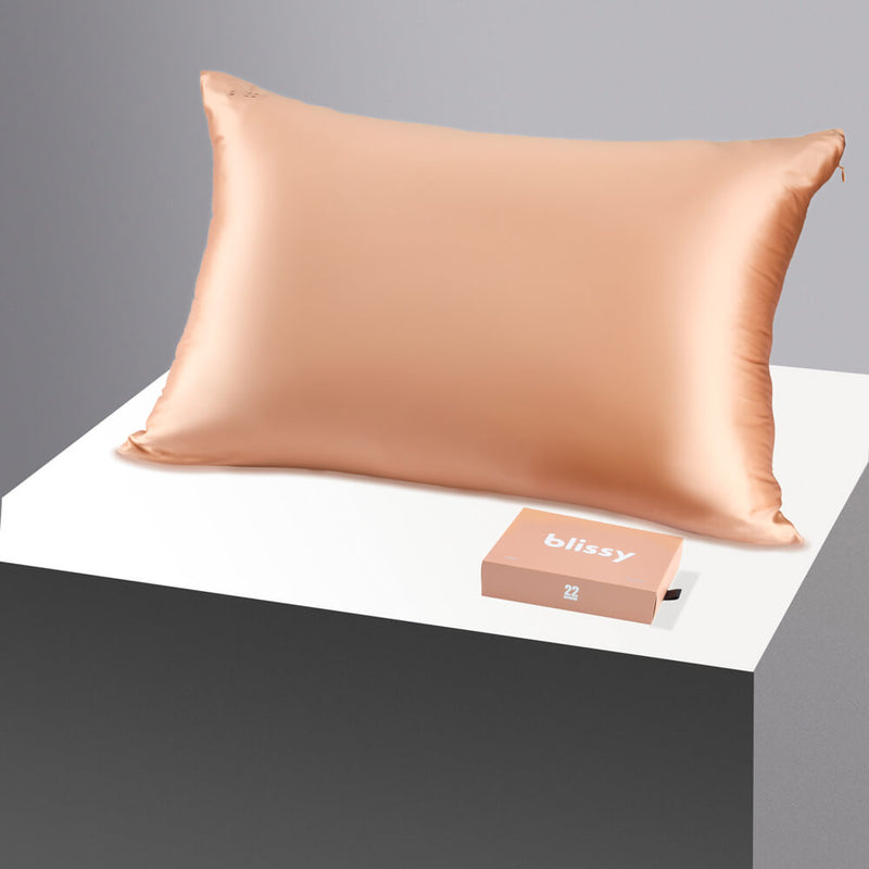 Blissy Standard Peach Pillowcase – 22 Momme Mulberry Silk, 100% Silk