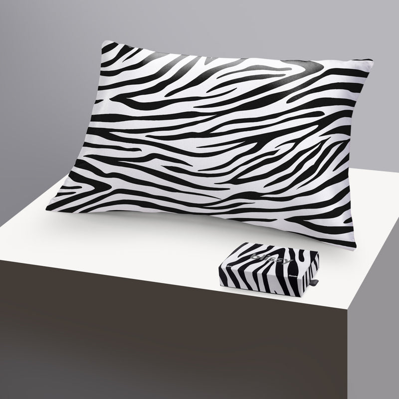 Blissy Standard Zebra Pillowcase – 22 Momme Mulberry Silk, 100% Silk