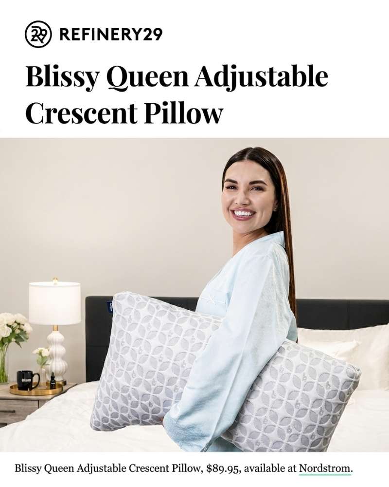 young woman in pjs with adjustable pillow
