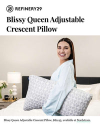 young woman in pjs with adjustable pillow