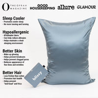 Ash Blue Mulberry Silk Pillowcase – Blissy King