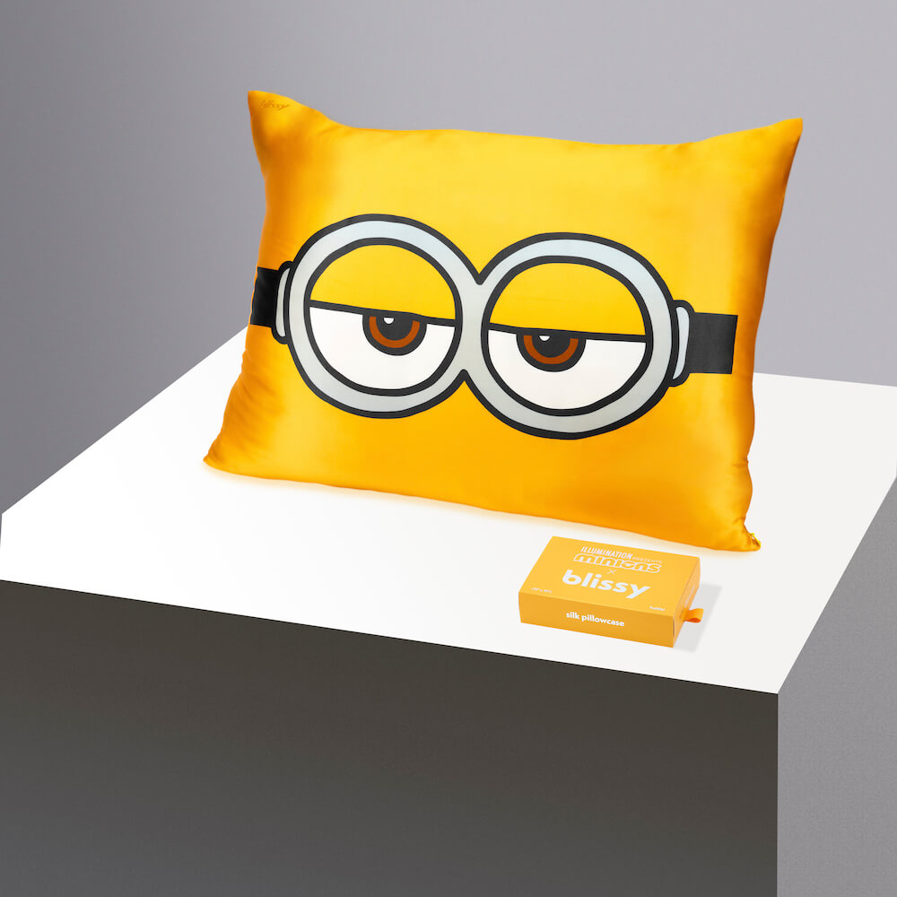 Blissy Standard Sleepyhead Minion Pillowcase – 22 Momme Mulberry Silk, 100% Silk