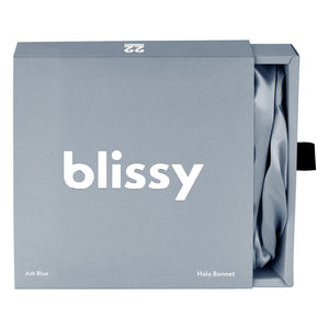 Blissy Mulberry Silk Blissy Halo Bonnet – Ash Blue