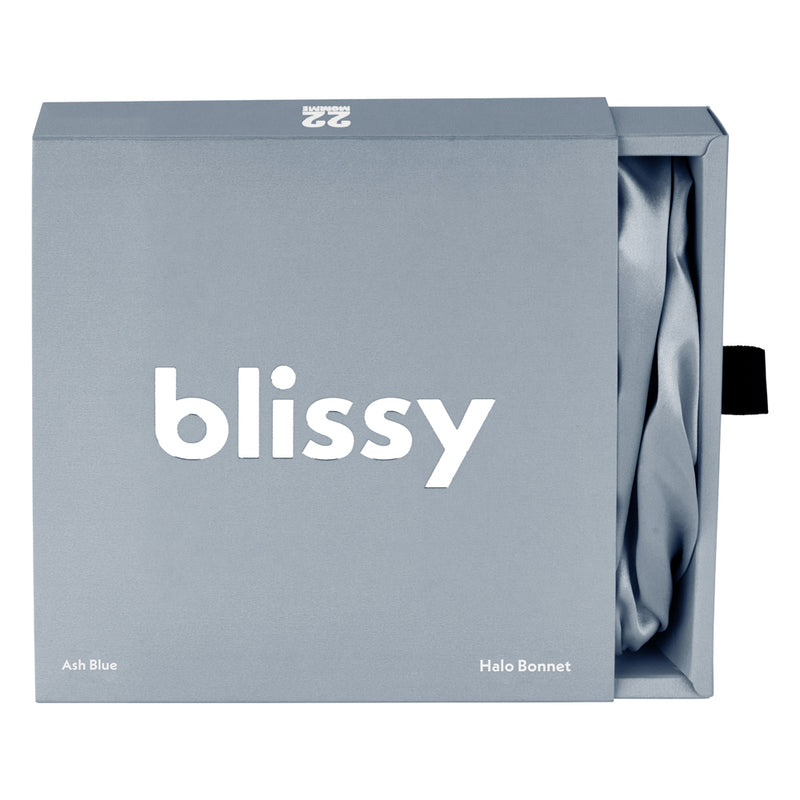 Blissy Mulberry Silk Blissy Halo Bonnet – Ash Blue
