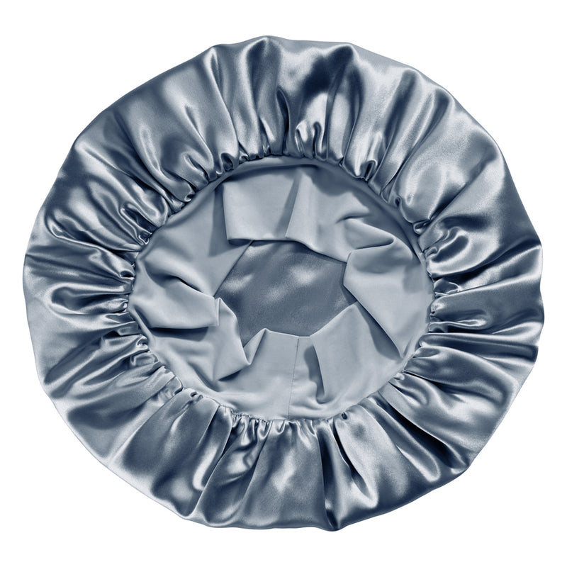 Blissy Ash Blue Silk Blissy Halo Bonnet Detail –
