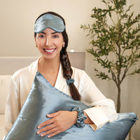 Ash Blue Mulberry Silk Blissy Dream Set – Blissy Queen