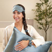 Queen Ash Blue Blissy Dream Set – Blissy Premium Silk