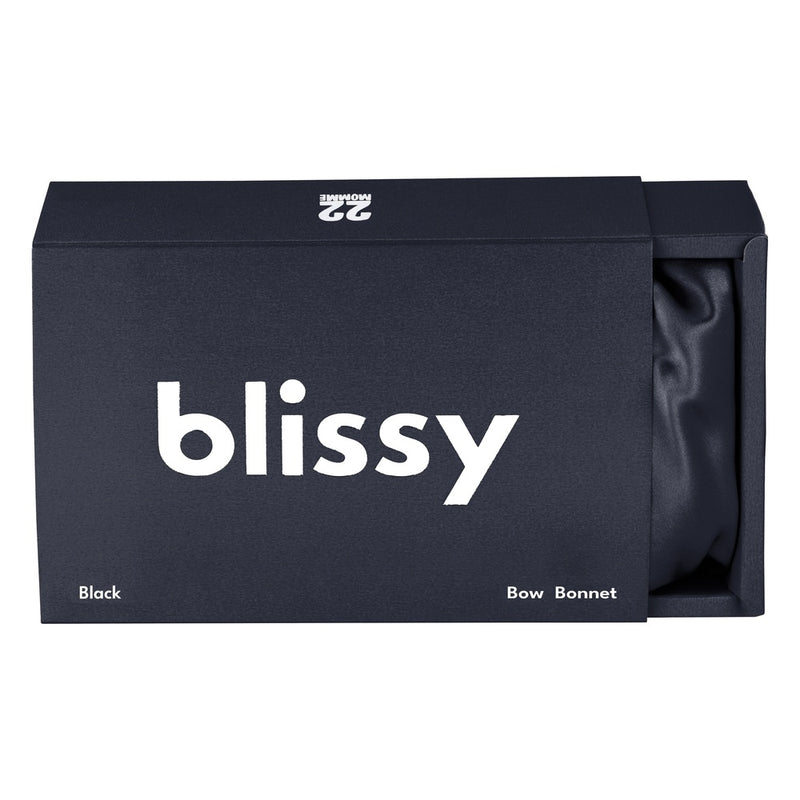 Blissy Black Blissy Bow Bonnet Lifestyle – Mulberry Silk