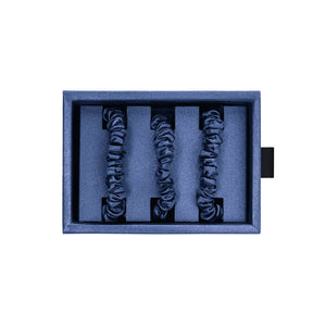 Blissy Blue Silk Blissy Skinny Scrunchies Detail –