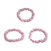 Blush Blissy Skinny Scrunchies Close-Up – Blissy 22 Momme Silk