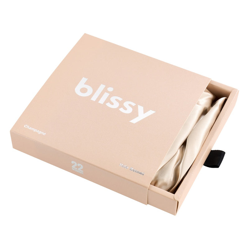 100% Mulberry Silk Blissy Silk Halo Bonnet Close-Up – Blissy 22 Momme Silk