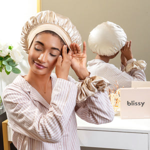 Blissy 100% Mulberry Silk Silk Blissy Silk Halo Bonnet Detail –
