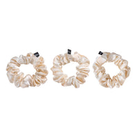 Champagne Marble Blissy Scrunchies Close-Up – Blissy 22 Momme Silk