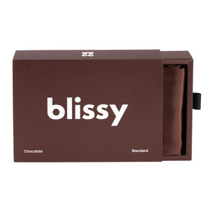 Blissy King Chocolate Pillowcase Lifestyle – Mulberry Silk