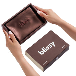 Chocolate Pillowcase Close-Up – Blissy 22 Momme Silk