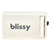 Blissy White Silk Crescent Pillowcase Detail – Queen