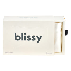 Blissy White Silk Crescent Pillowcase Detail – Queen