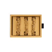 Blissy Gold Blissy Skinny Scrunchies Lifestyle – Mulberry Silk