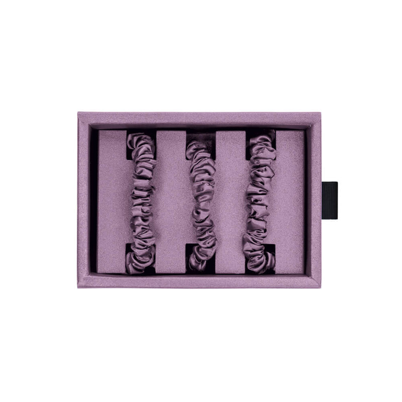 Blissy Lavender Silk Blissy Skinny Scrunchies Detail –