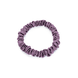 Lavender Blissy Skinny Scrunchies Close-Up – Blissy 22 Momme Silk