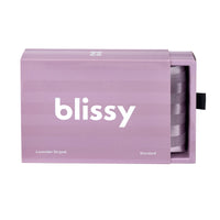 Lavender Striped Pillowcase Close-Up – Blissy 22 Momme Silk