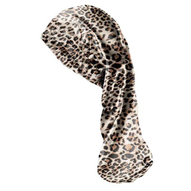 Blissy Cascade Bonnet - Leopard - Blissy Leopard Blissy Cascade Bonnet – 22 Momme Mulberry Silk, 100% Silk