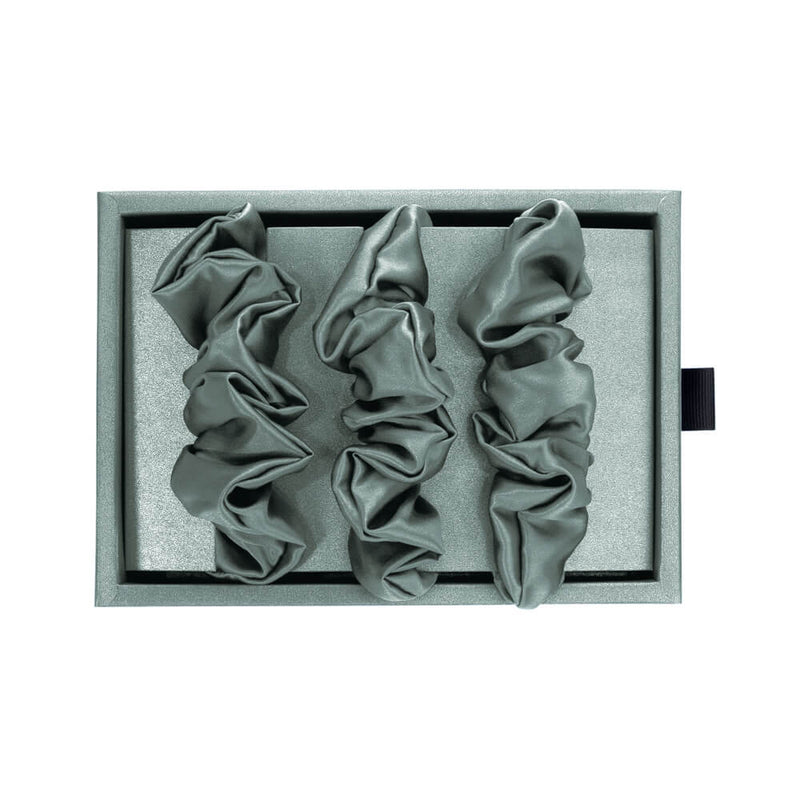 Matcha Blissy Scrunchies Close-Up – Blissy 22 Momme Silk
