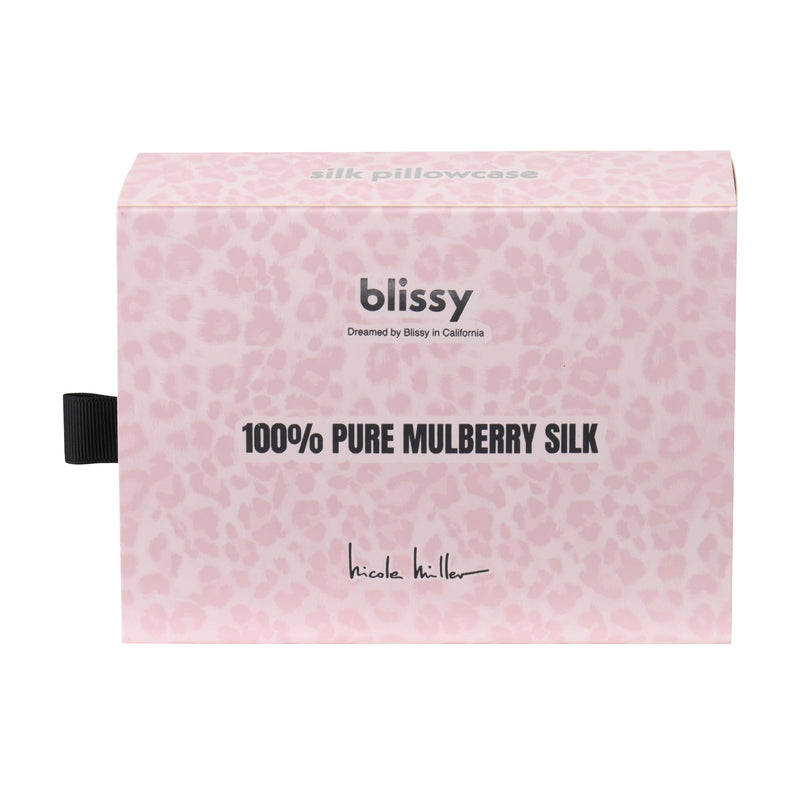 Blissy Mulberry Silk Pillowcase – Mauve Cheetah King