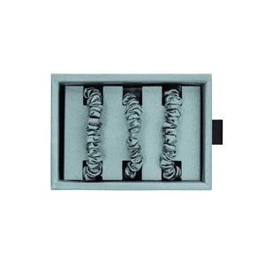 Blissy Mint Silk Blissy Skinny Scrunchies Detail –