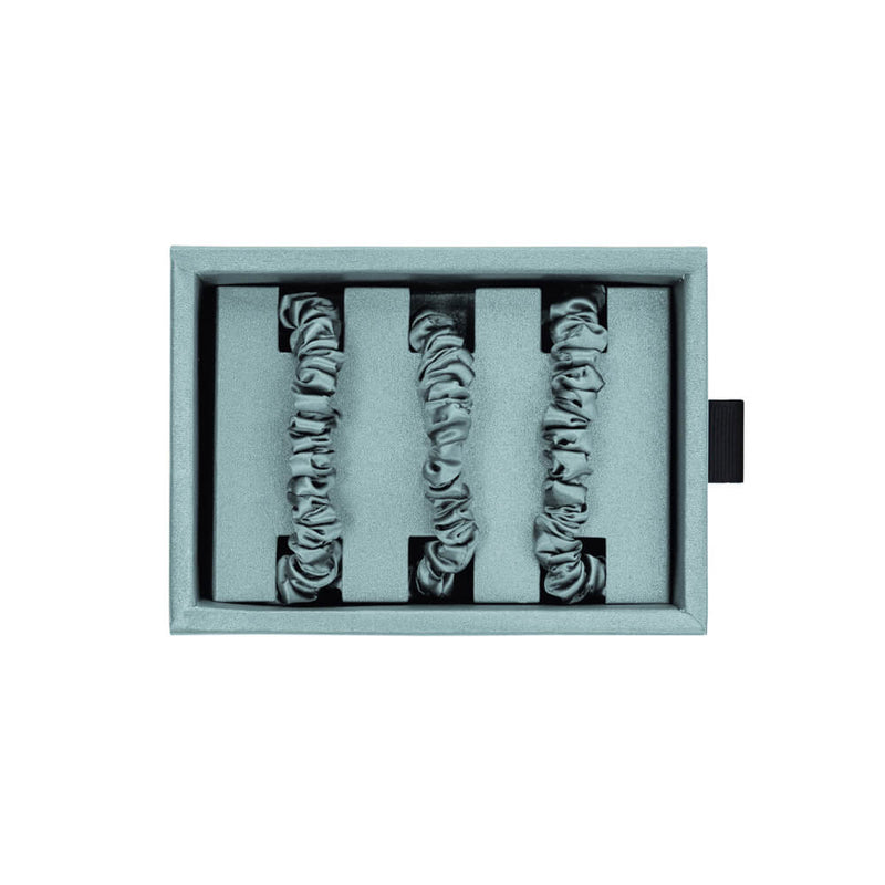 Blissy Mint Silk Blissy Skinny Scrunchies Detail –