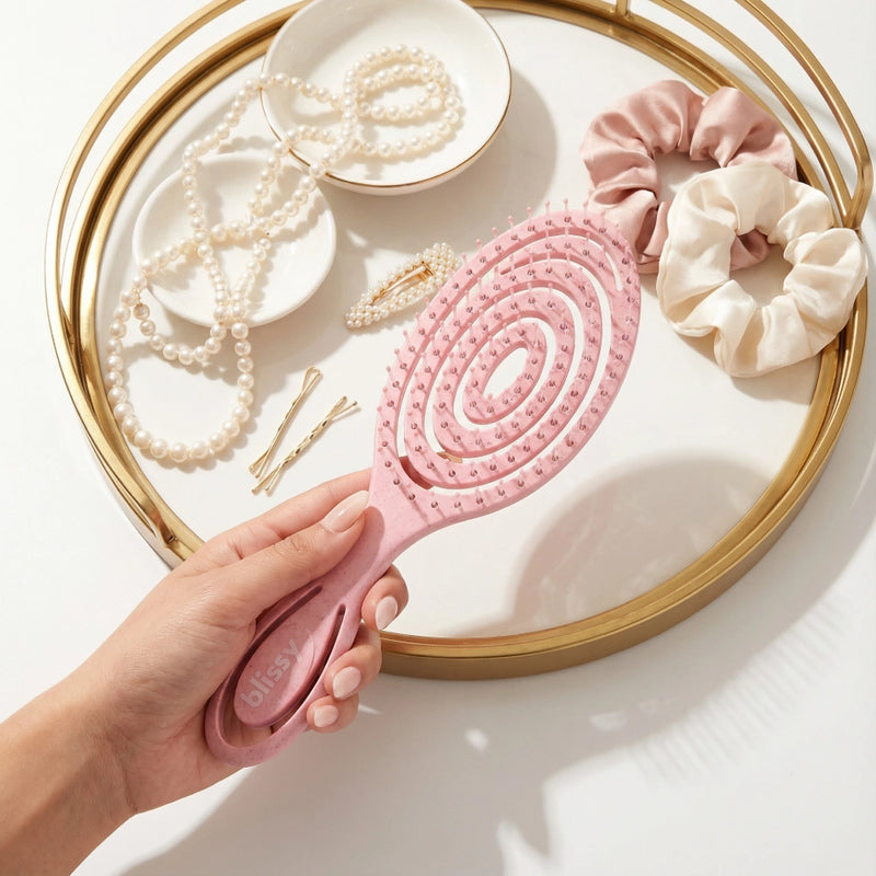 Blissy Mulberry Silk Blissy Detangling Brush – Pink