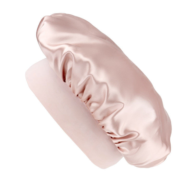 Blissy Pink Silk Blissy Halo Bonnet Detail –