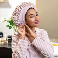 Blissy Mulberry Silk Blissy Halo Bonnet – Pink