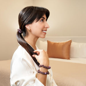 Plum Mulberry Silk Blissy Skinny Scrunchies – Blissy