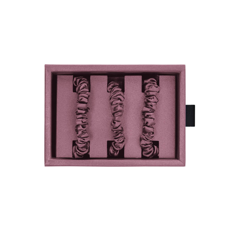 Blissy Plum Silk Blissy Skinny Scrunchies Detail –