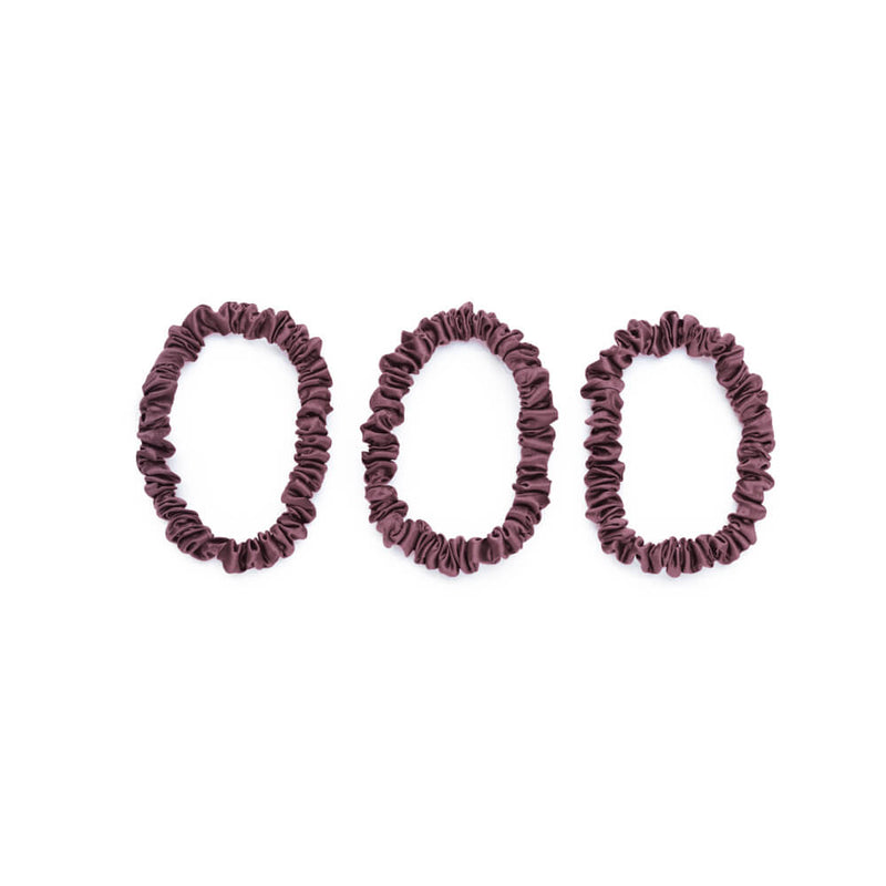 Blissy Mulberry Silk Blissy Skinny Scrunchies – Plum