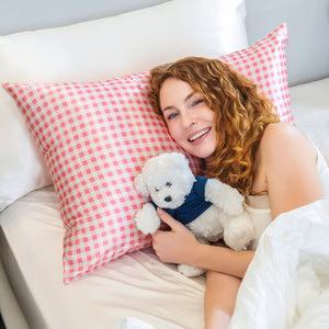 Pillowcase - Rose Gingham - Queen