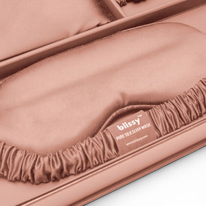 Rose Gold Blissy Dream Set Close-Up – Blissy 22 Momme Silk