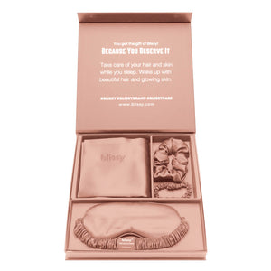 Rose Gold Blissy Dream Set Close-Up – Blissy 22 Momme Silk