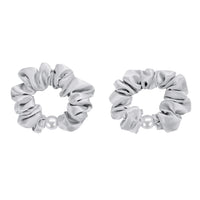 Blissy Mulberry Silk Blissy Pearl Scrunchies – Silver