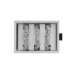 Blissy Silver Silk Blissy Skinny Scrunchies Detail –