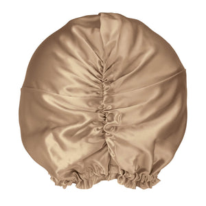 Taupe Blissy Bonnet Close-Up – Blissy 22 Momme Silk
