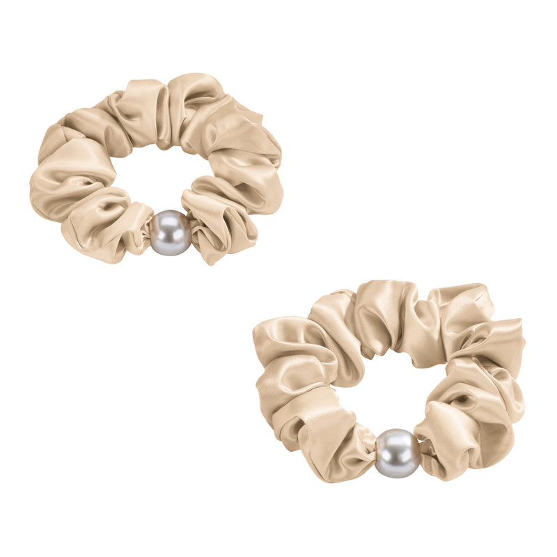 Blissy Taupe Blissy Pearl Scrunchies Lifestyle – Mulberry Silk