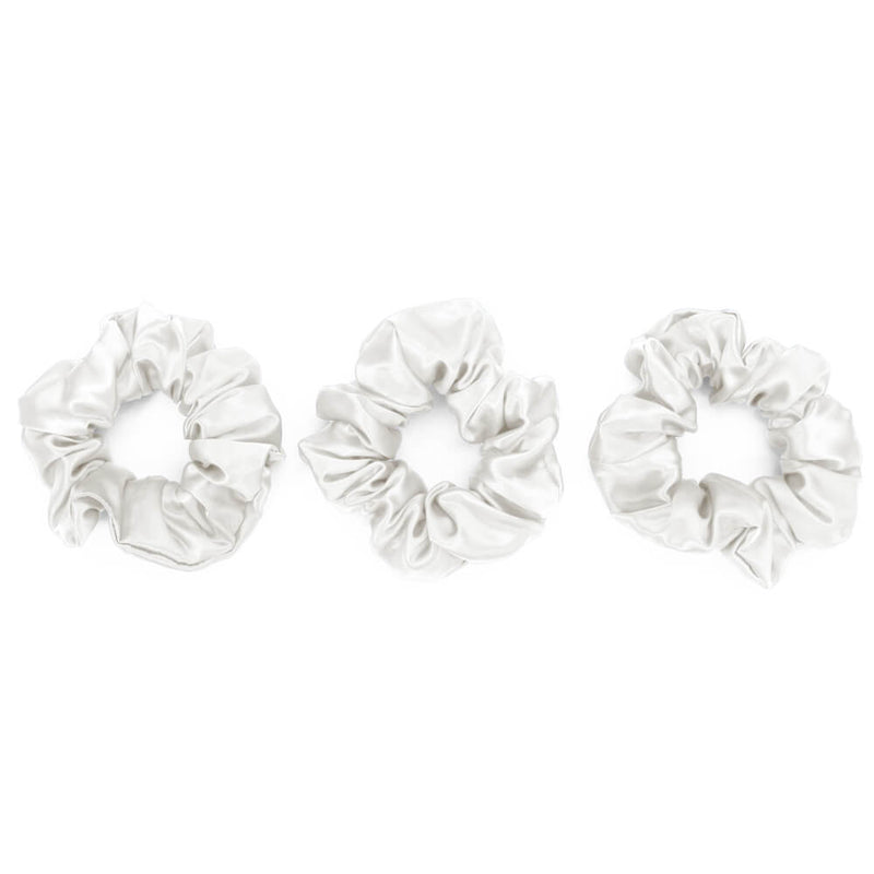 Blissy Mulberry Silk Blissy Scrunchies – White
