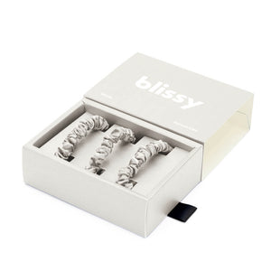 100% Mulberry Silk Hair Ties Blissy Silk Skinny Scrunchies (3-Pack) – Blissy Premium Silk