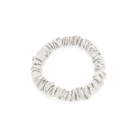 White Blissy Skinny Scrunchies Close-Up – Blissy 22 Momme Silk