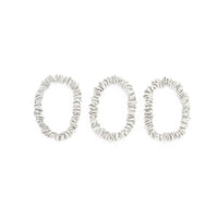 Blissy Mulberry Silk Blissy Skinny Scrunchies – White