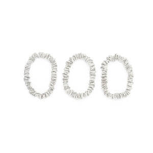 Blissy Mulberry Silk Blissy Skinny Scrunchies – White